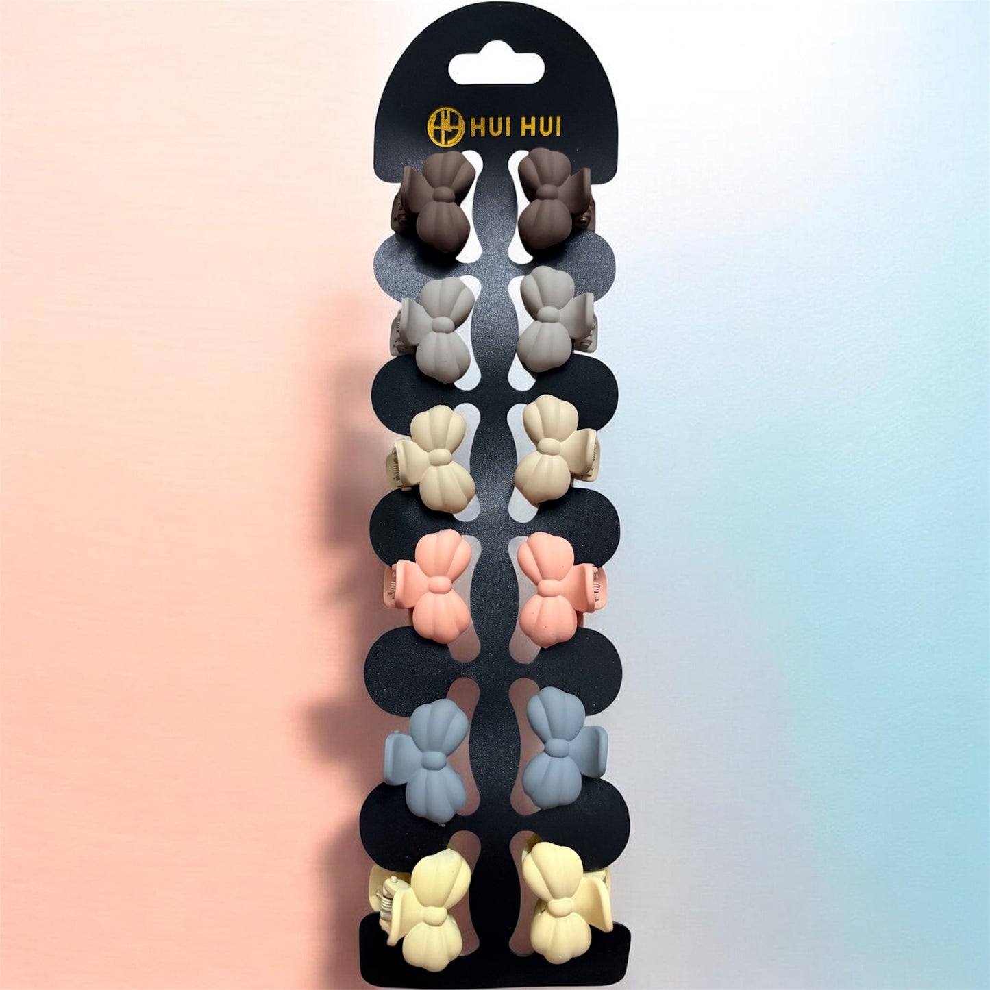Matte Bow Korean Hairclips (Small) - Pack of 12 Pcs JHKC100282