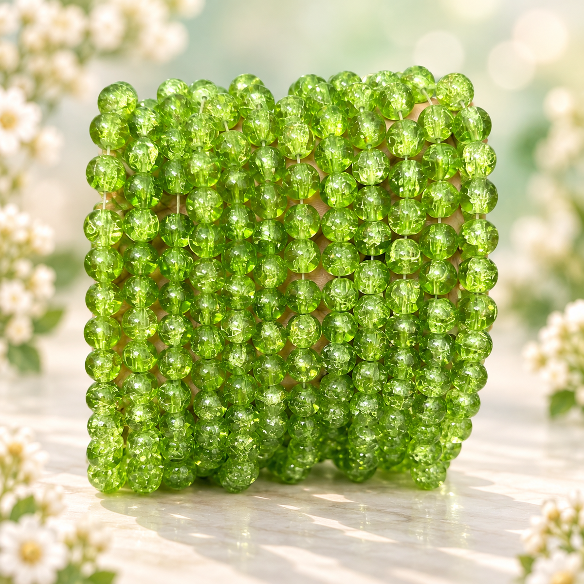 Crackle Beads 8mm - Parrot Green