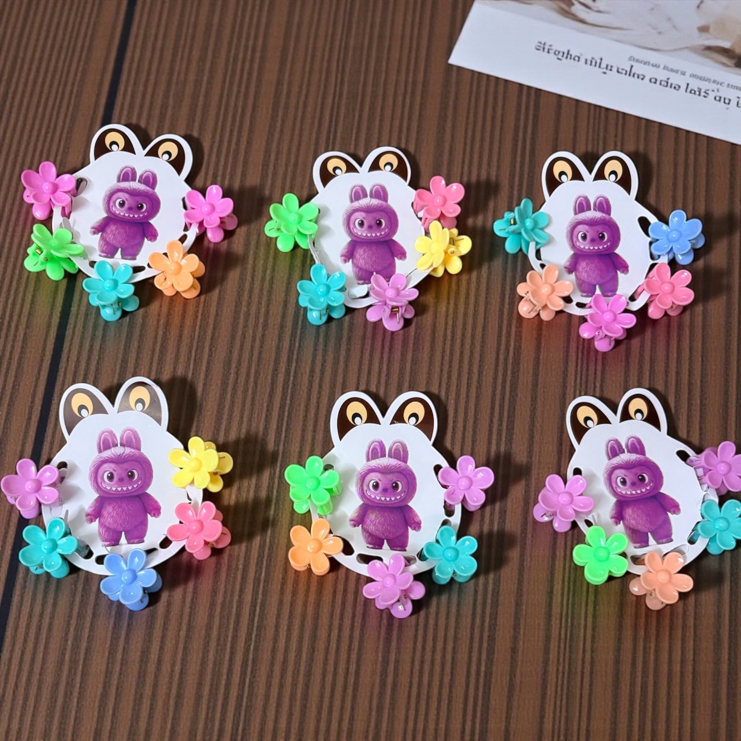 Multicolor Cherry Korean Hair Clips (6 Set) - 30 pcs JHKC100160