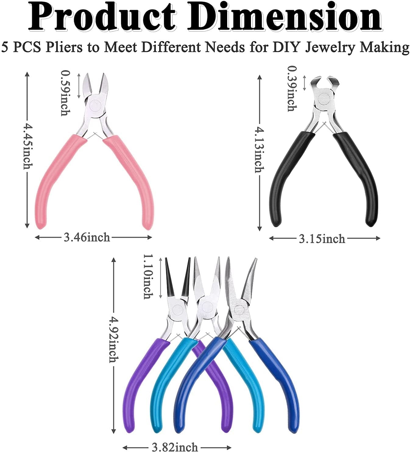 Five Pliers Tool Set for Bracelet and Jewellery Making