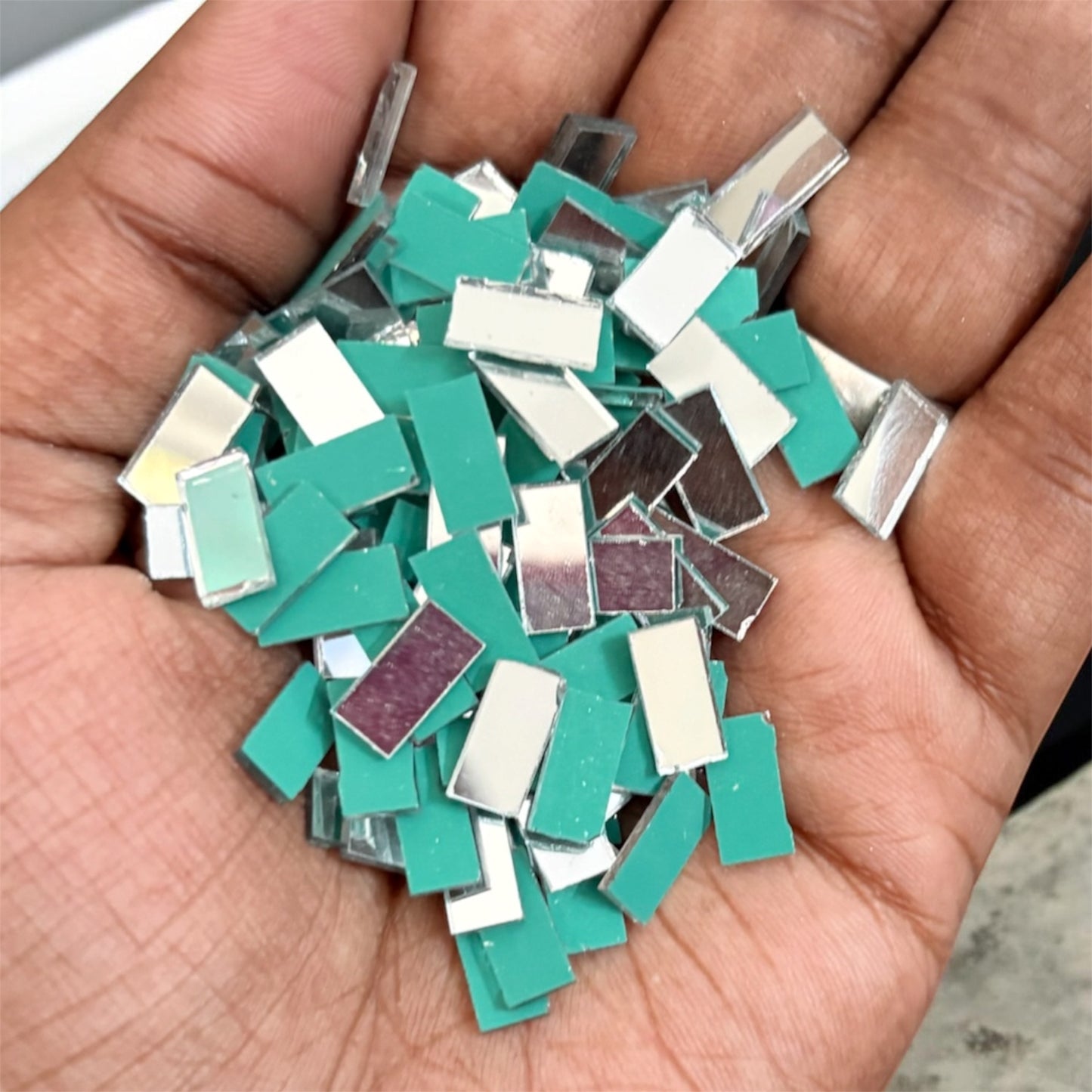 Rectangle Shape Glass Mirror for DIY Crafts, Jewelry & Decoration (10mm) - (Pack of 10 gms)