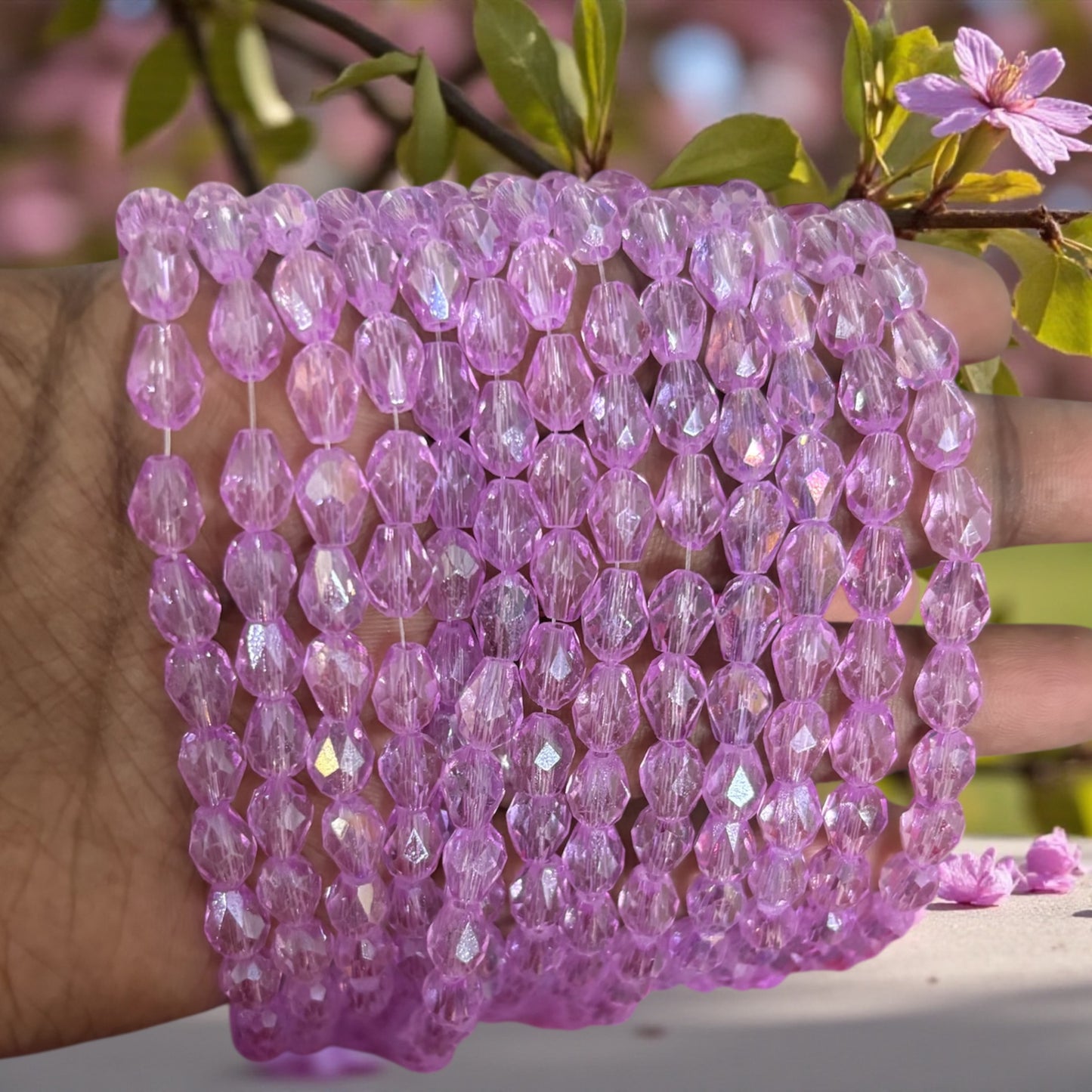 Premium Drop Crystal Beads 8mm - Lavender