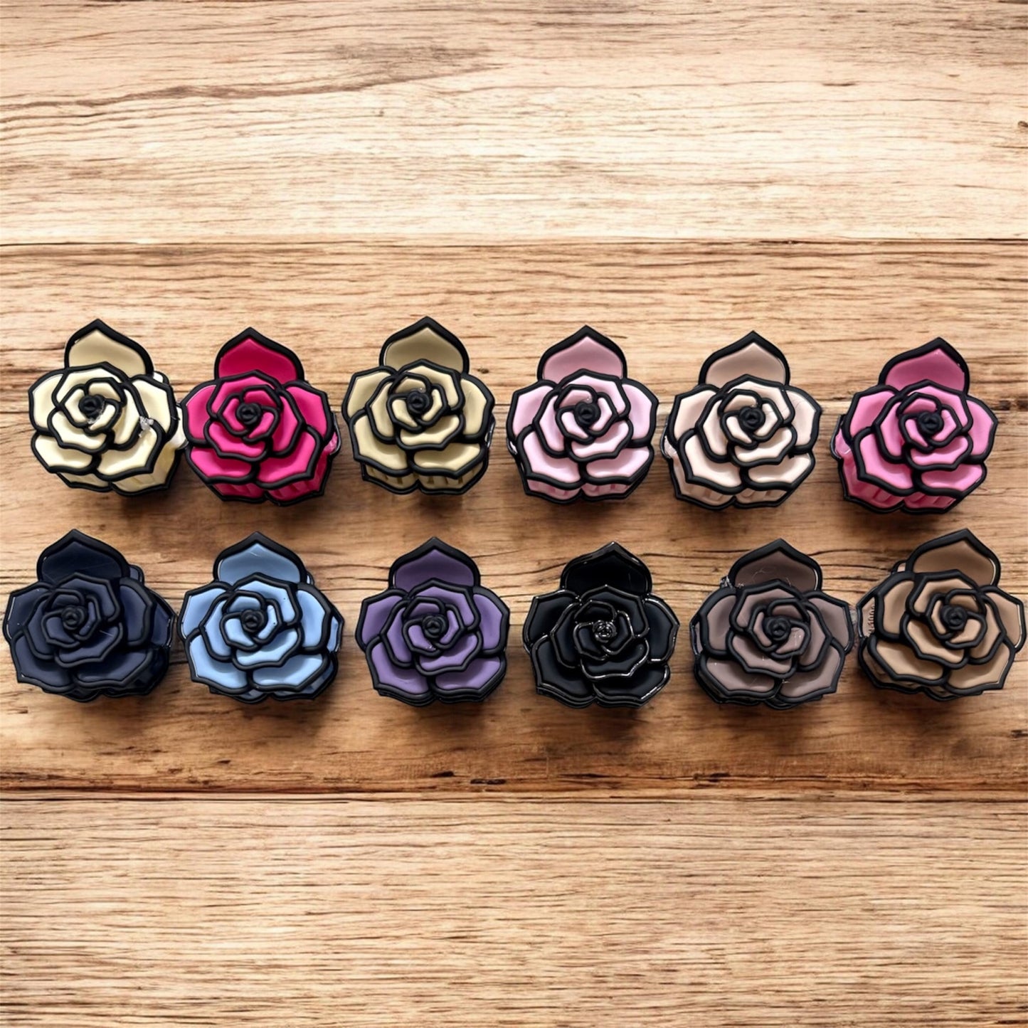 Premium Matte Rose Korean Clips (Mixed Color 6 pcs) JHKC100237