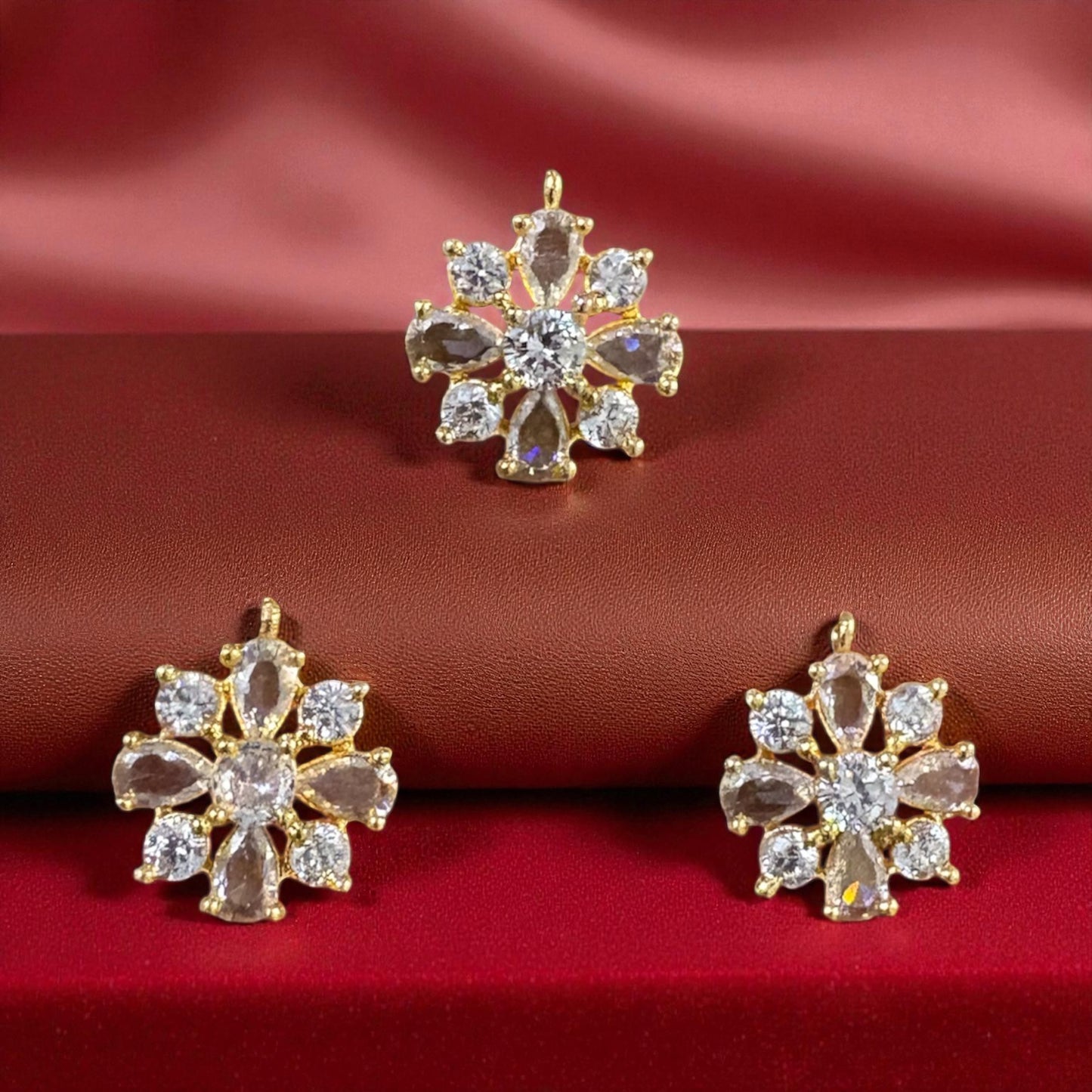 Trending Flower Assorted AD Stone Pendant 1PC