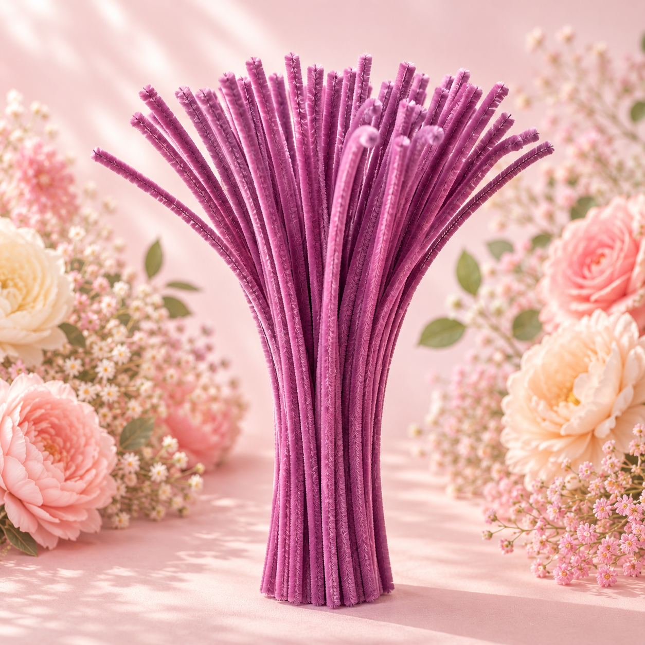 Pipe Cleaners for DIY Crafts (Pack of 95 - 100pcs) - Onion Pink