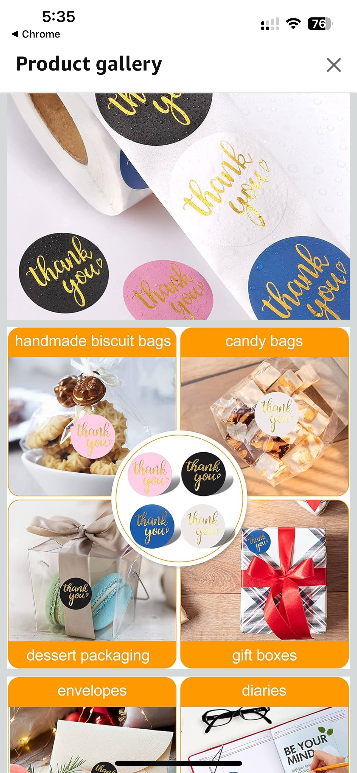 Thank You Stickers 500pcs - Type #9
