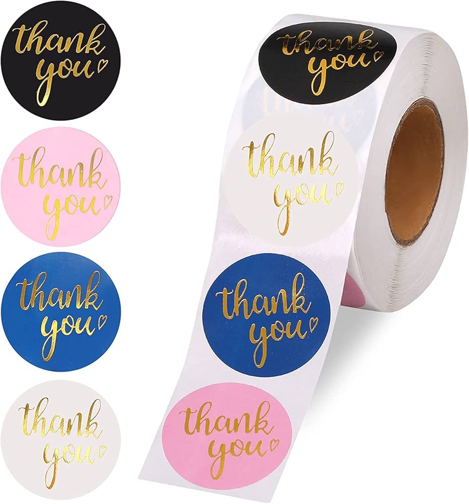 Thank You Stickers 500pcs - Type #9