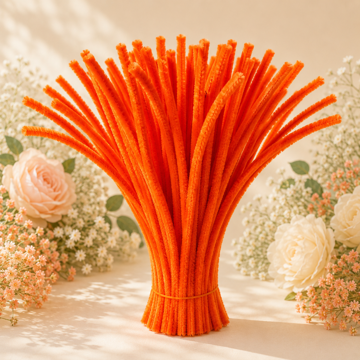 Pipe Cleaners for DIY Crafts (Pack of 95 - 100pcs) - Neon Orange