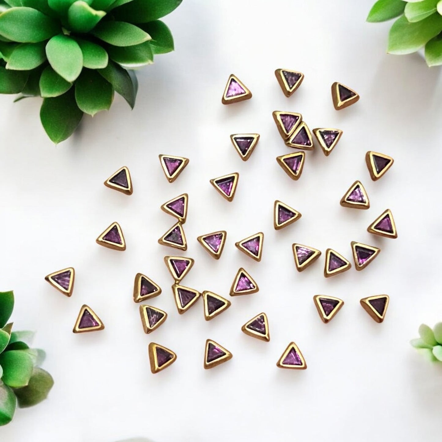 Triangle Stones (10gms) for Jewelry Making, Bangles & Embroidery