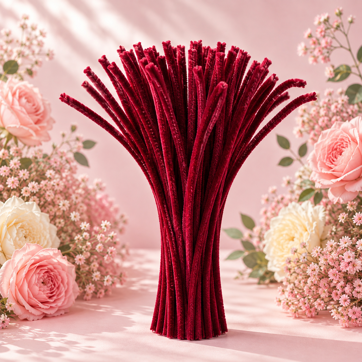 Pipe Cleaners for DIY Crafts (Pack of 95 - 100pcs) - Burgundy