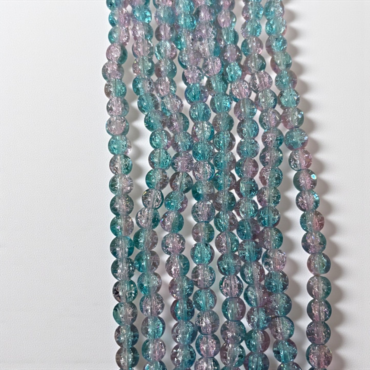 Crackle Beads 8mm - Light Pink & Light Blue