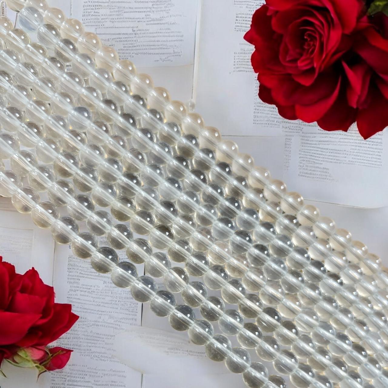 Jelly Beads 8mm - Transparent White