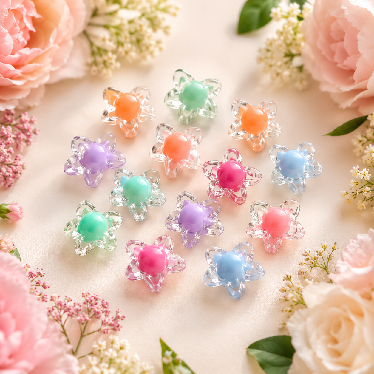Acrylic Multicolor Transparent Stars (10gms)