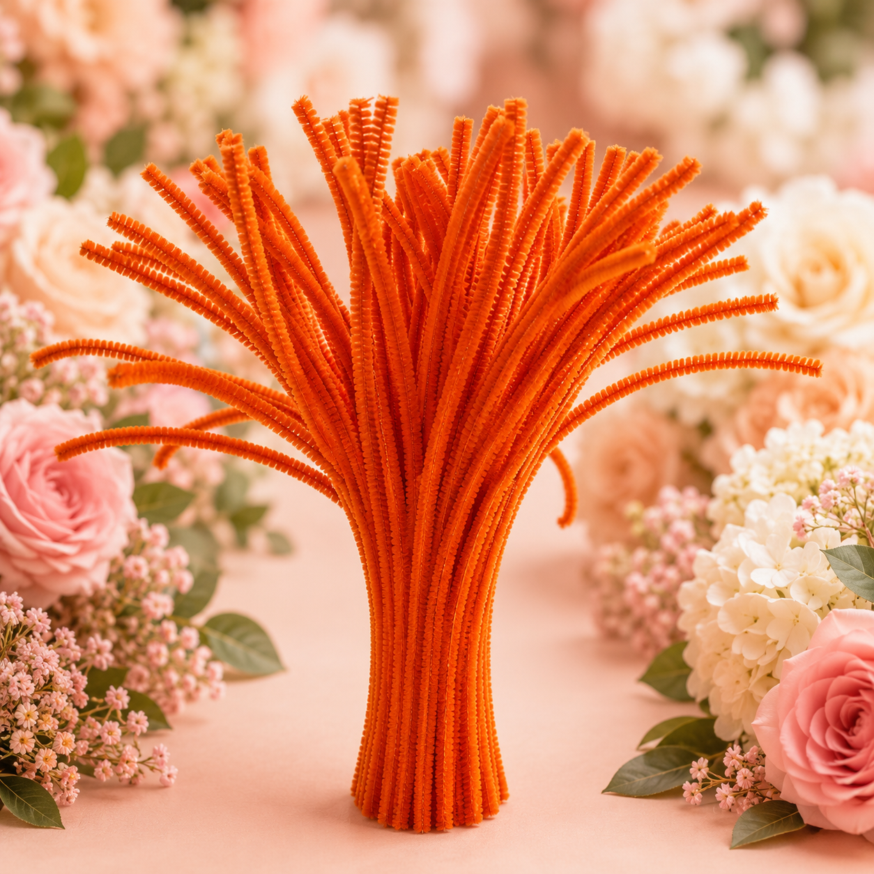 Pipe Cleaners for DIY Crafts (Pack of 100pcs) - Orange