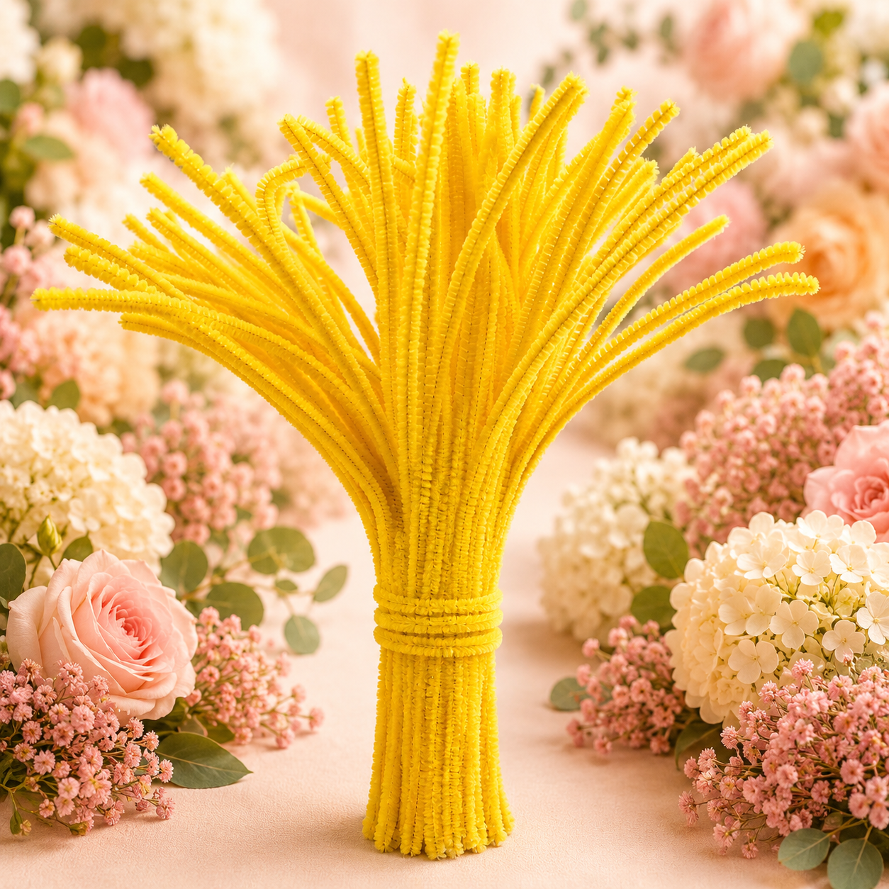 Pipe Cleaners for DIY Crafts (Pack of 100pcs) - Yellow