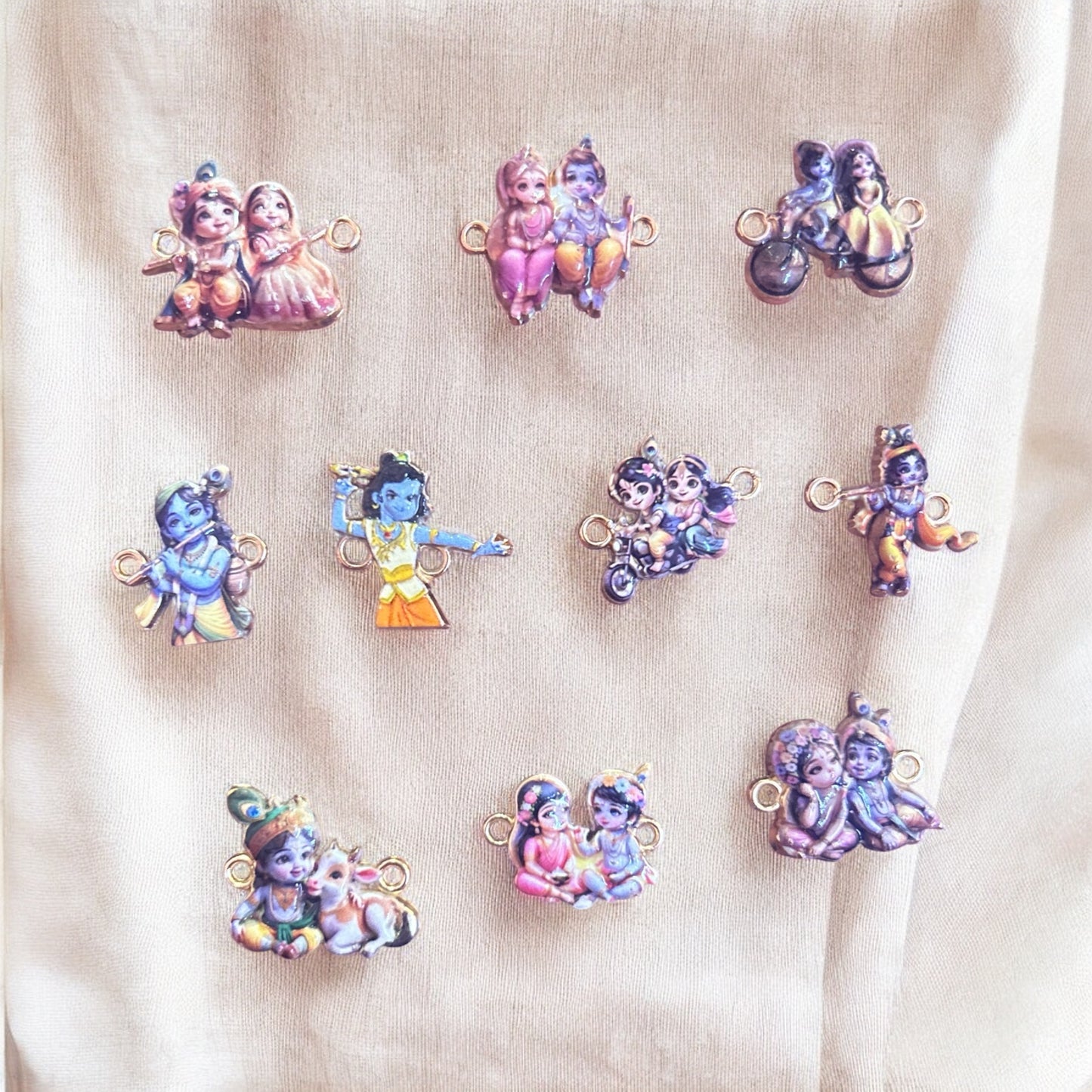Lord Krishna Theme Charms (Mixed 10pcs)
