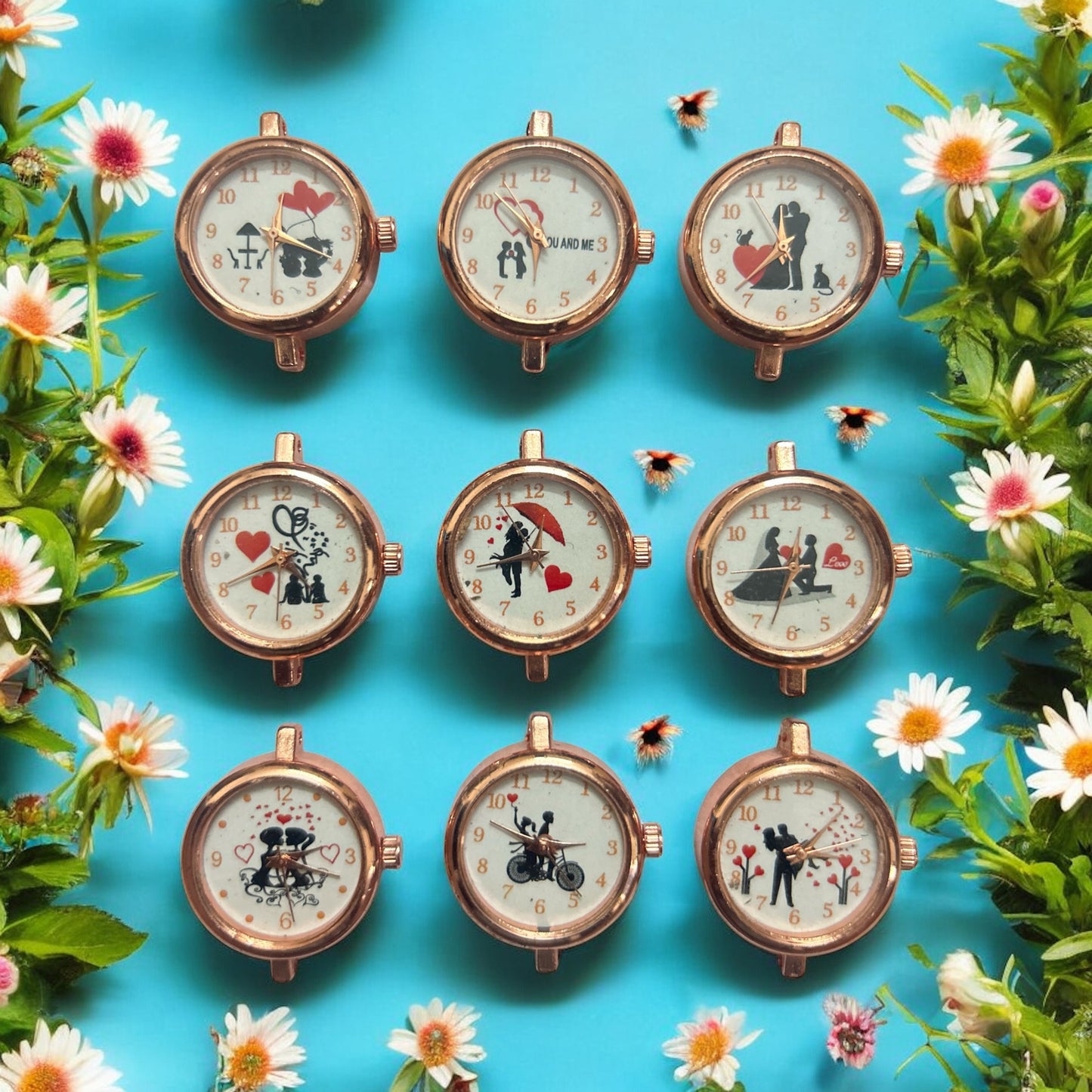 Couple Theme Rose Gold Watch Dial (Mixed 1Pc)