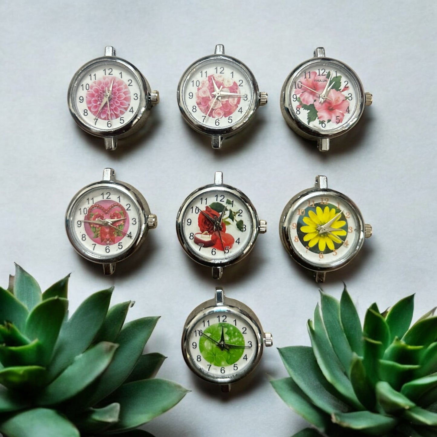 Flower Theme Silver Watch Dial (Mixed 1Pc)