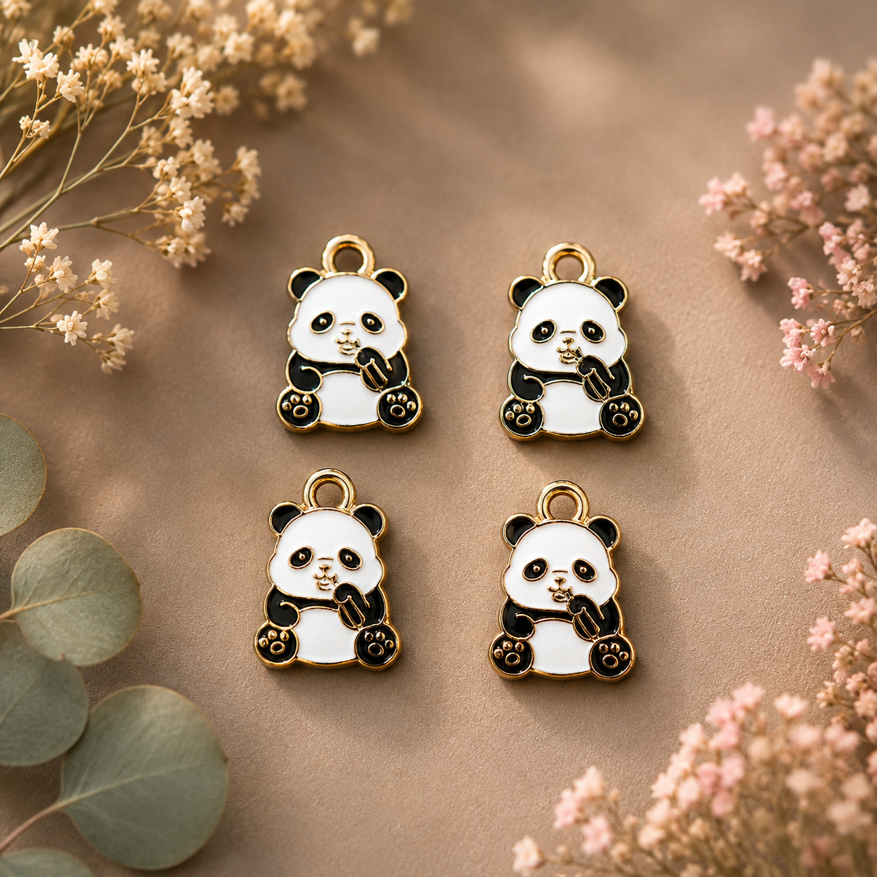 Bamboo Munching Panda Charm