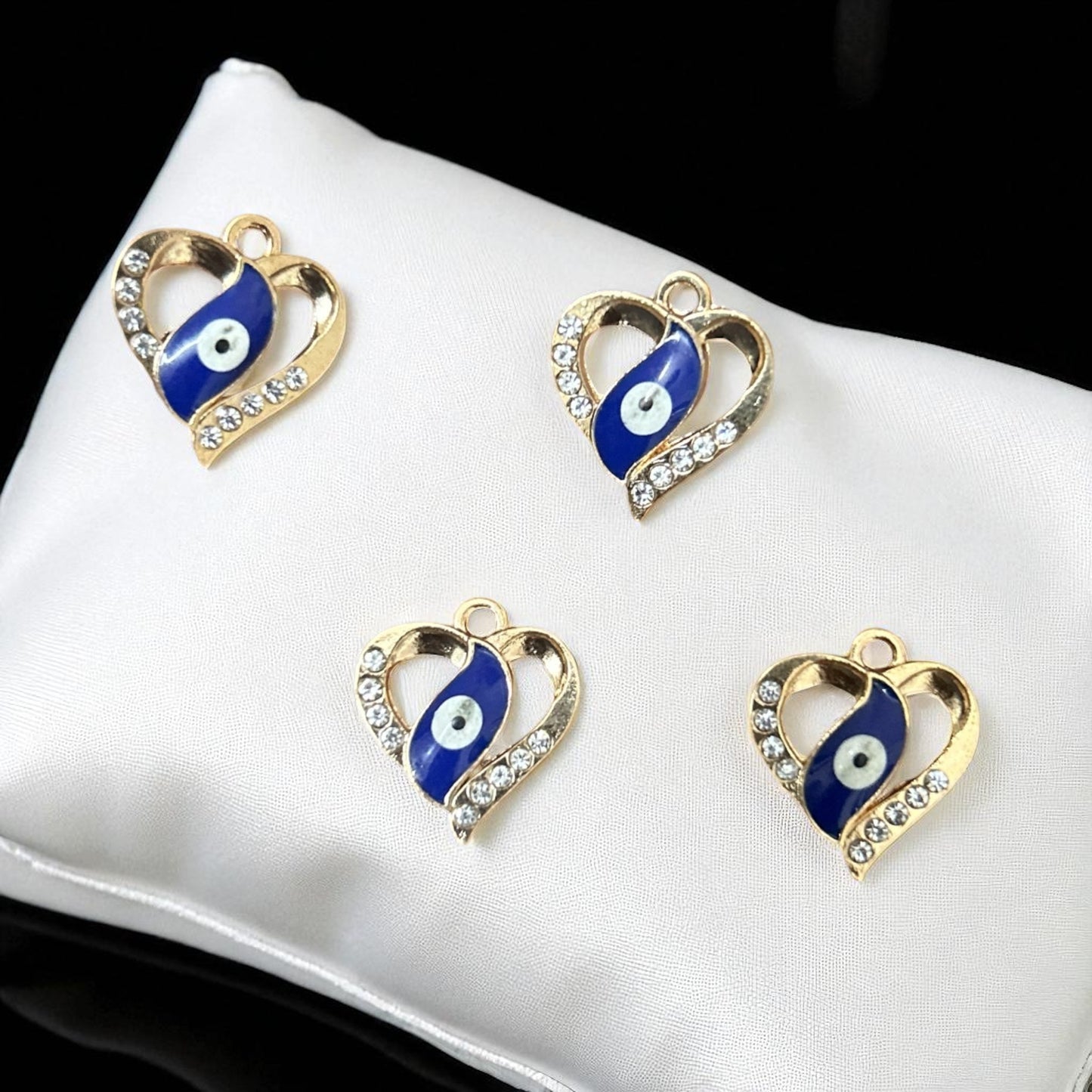 Luxury Heart Stone Evil Eye Charm