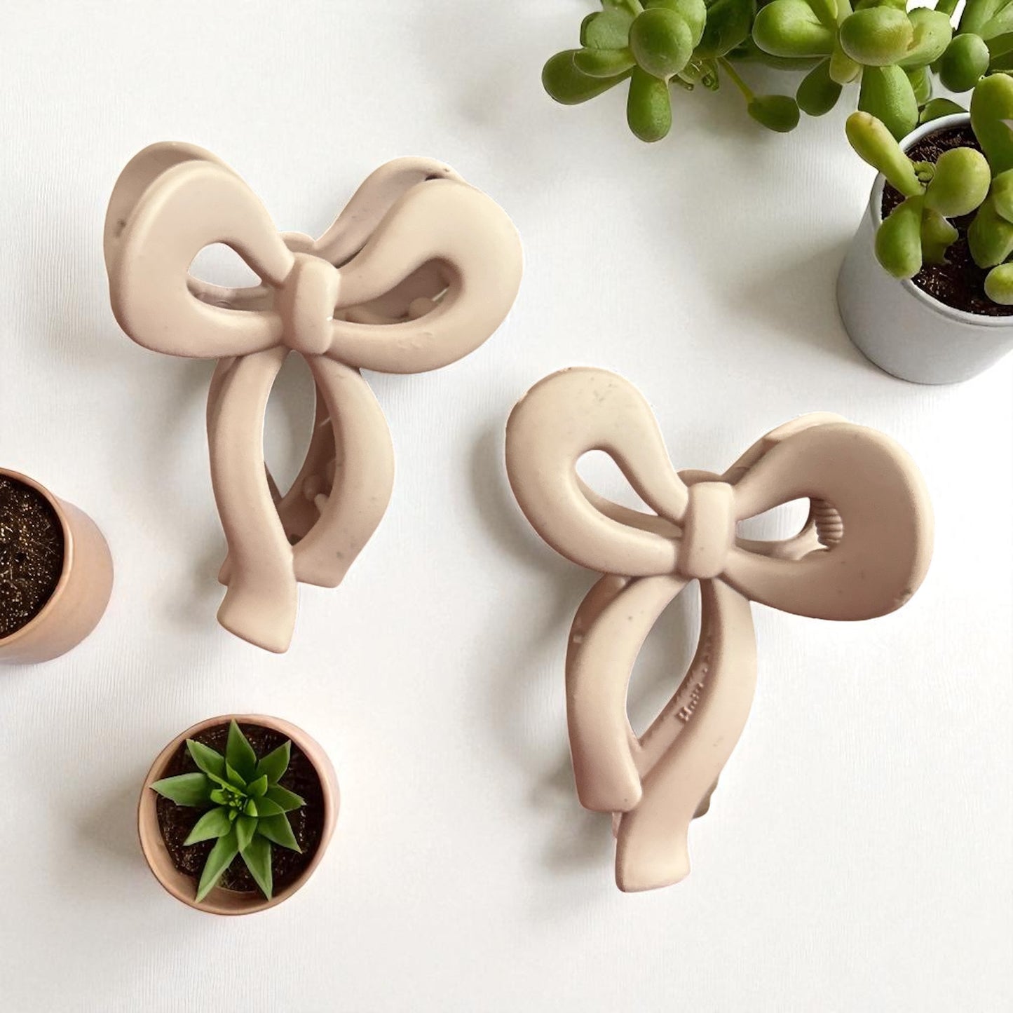Matte Finish Korean Bow Claw Clips for Women (1 Pc)