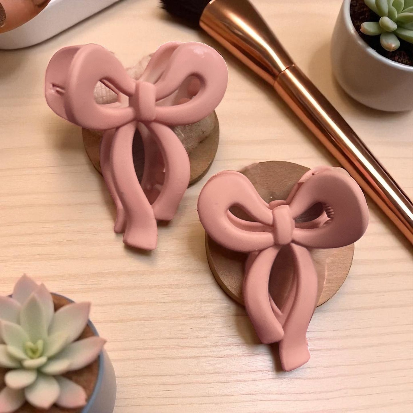 Matte Finish Korean Bow Claw Clips for Women (1 Pc)