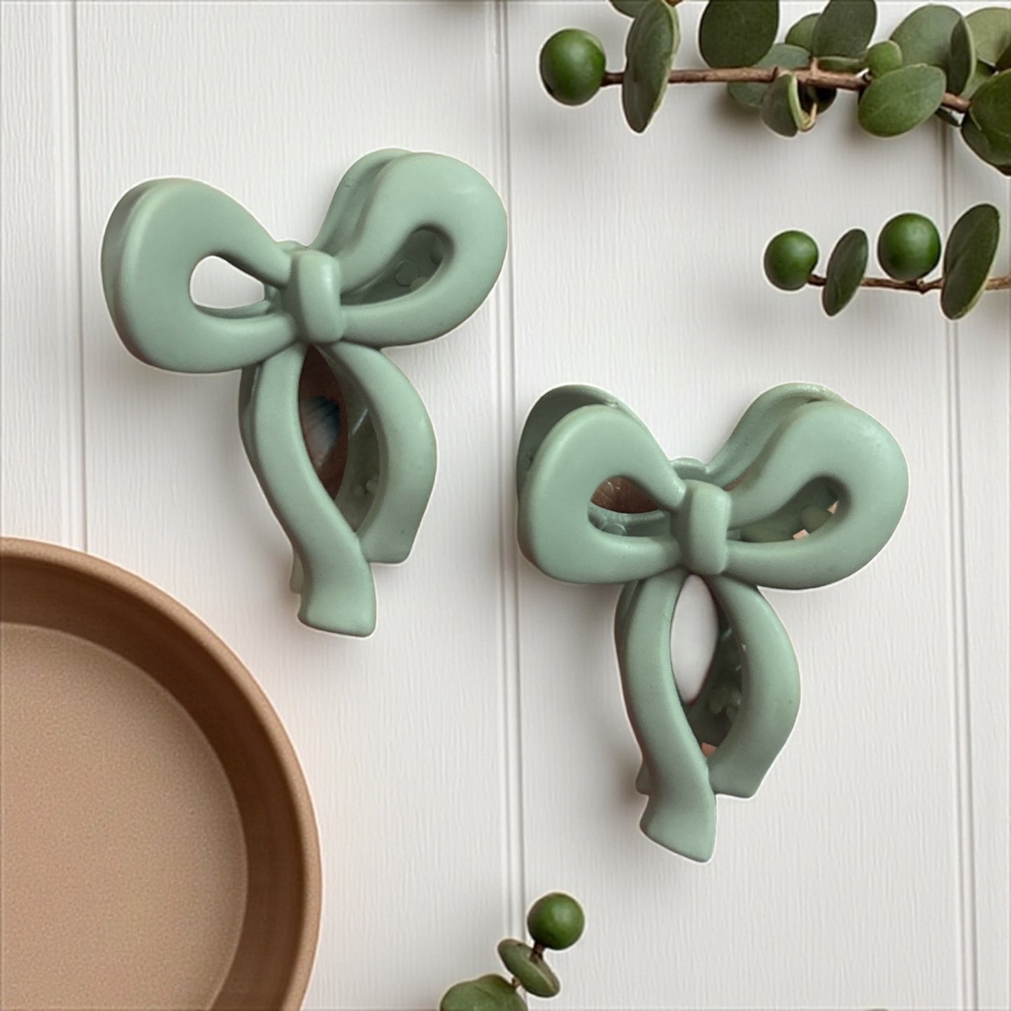 Matte Finish Korean Bow Claw Clips for Women (1 Pc)
