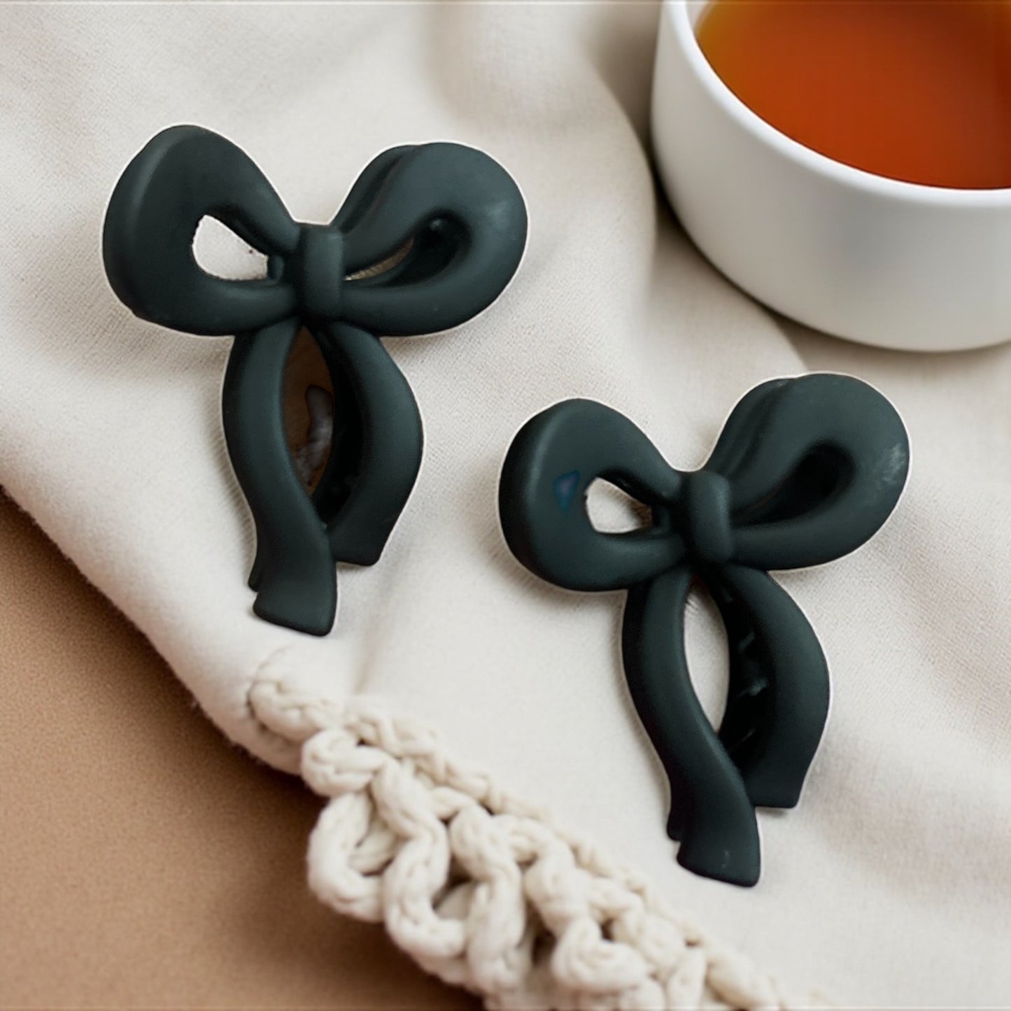 Matte Finish Korean Bow Claw Clips for Women (1 Pc)