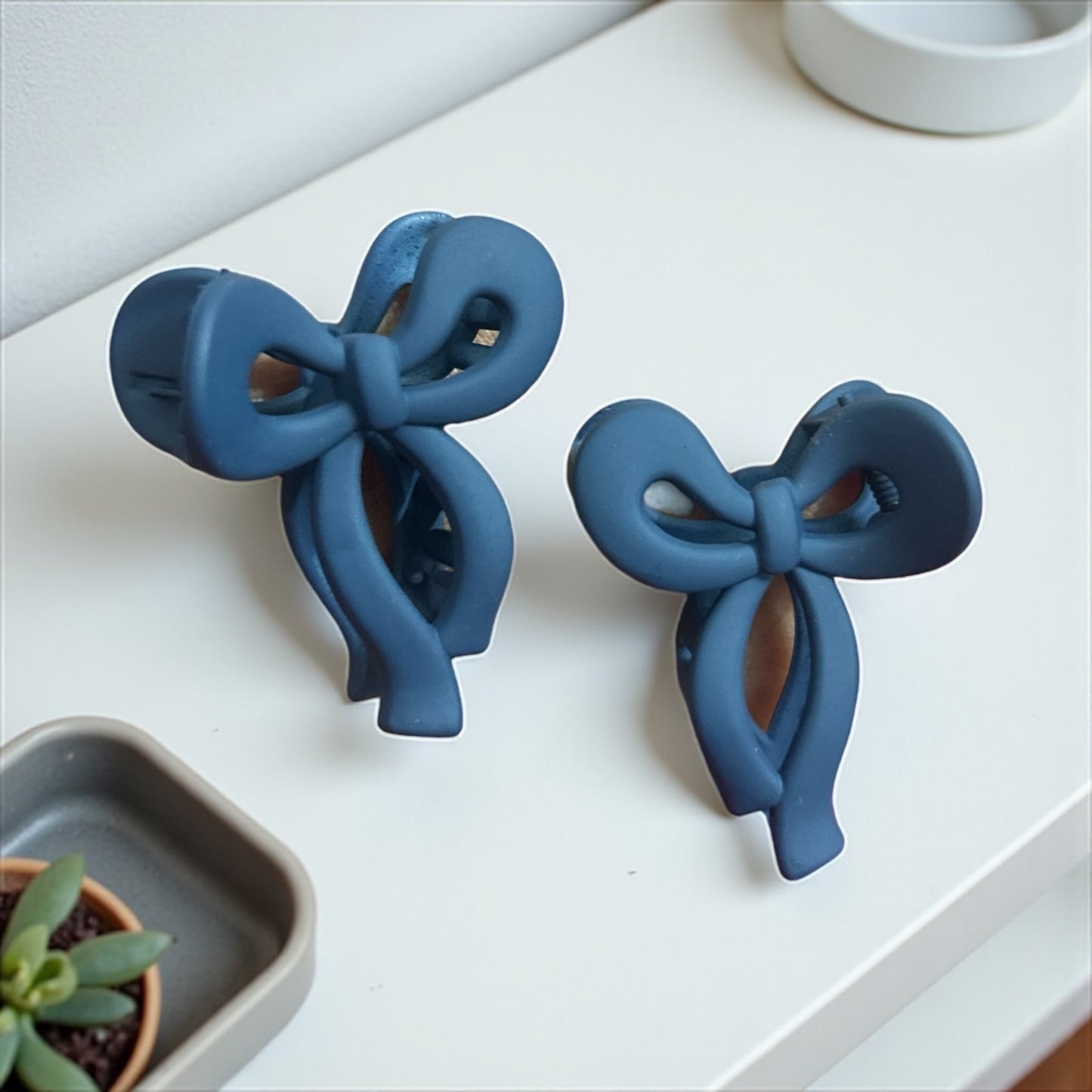 Matte Finish Korean Bow Claw Clips for Women (1 Pc)