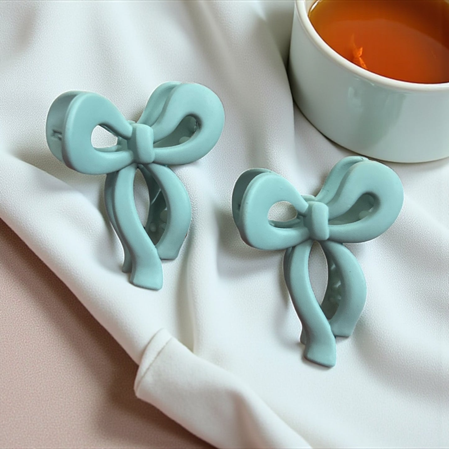 Matte Finish Korean Bow Claw Clips for Women (1 Pc)