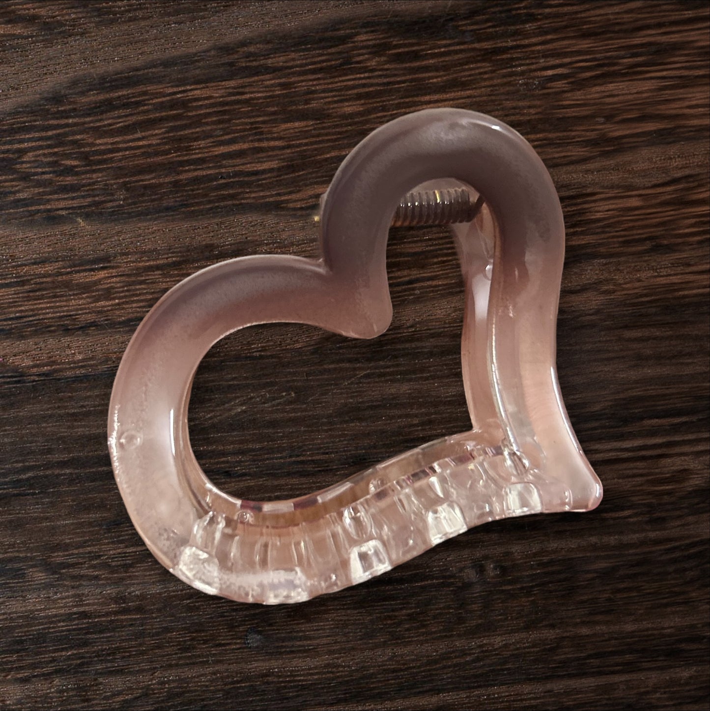 Transparent Korean Heart Claw Clips for Women (1 Pc) - Large