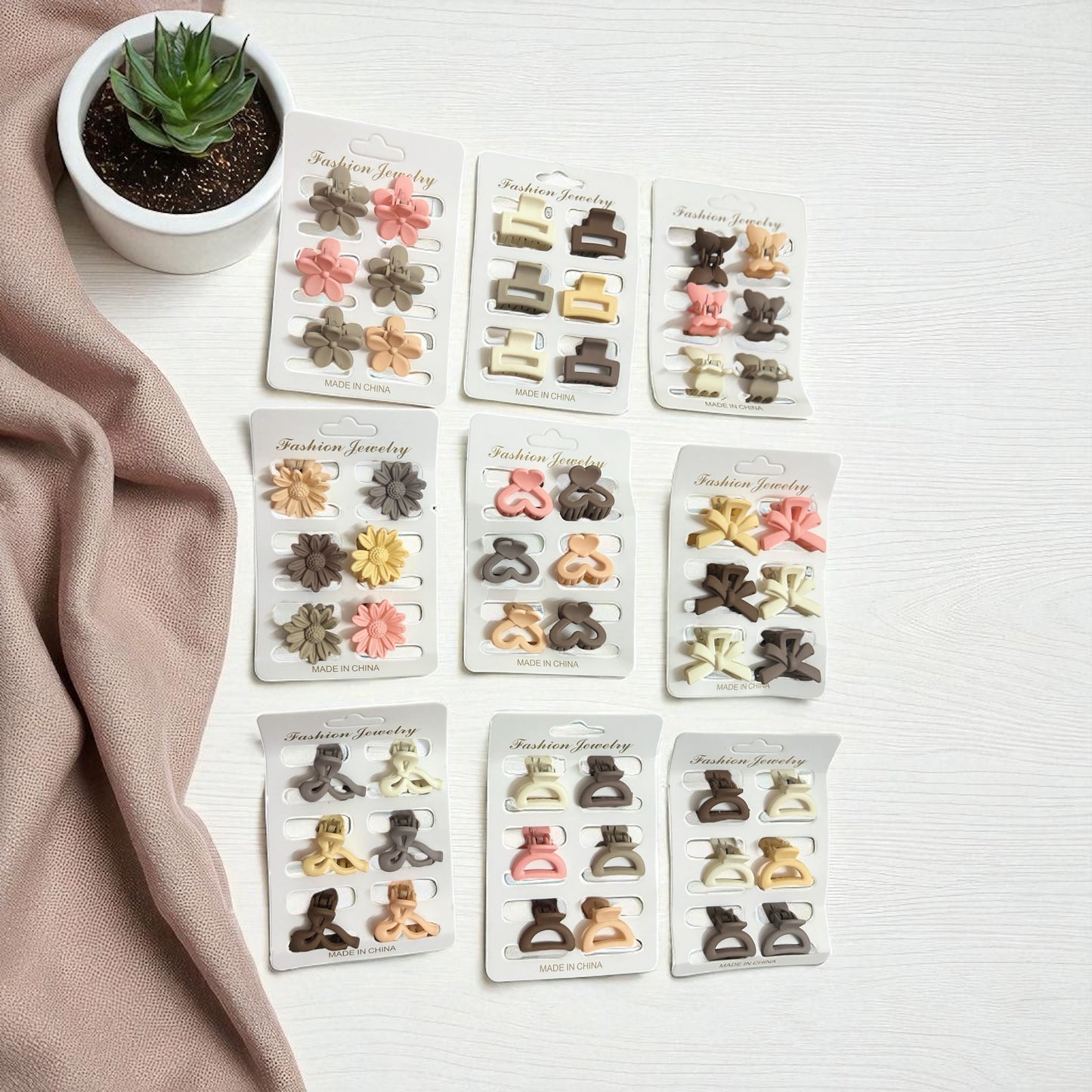 Pastel Theme Matte Finish Colorful Hair Clip for Women (Pack of 6pcs)