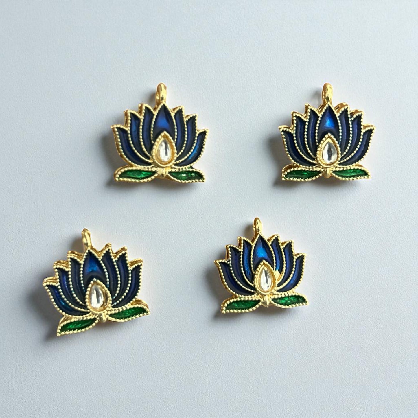 Luxury Lotus Flower with Drop Stone Pendant (1 PC)