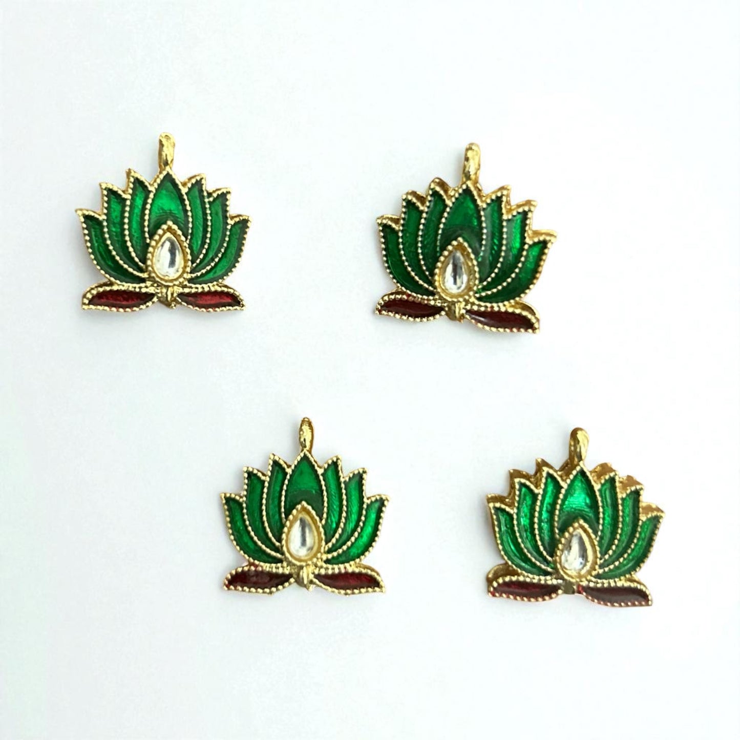 Luxury Lotus Flower with Drop Stone Pendant (1 PC)