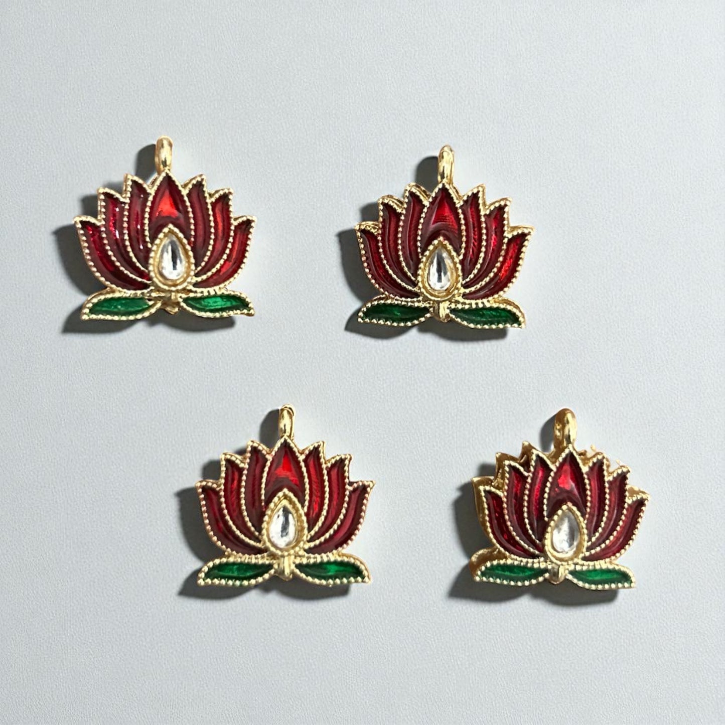 Luxury Lotus Flower with Drop Stone Pendant (1 PC)