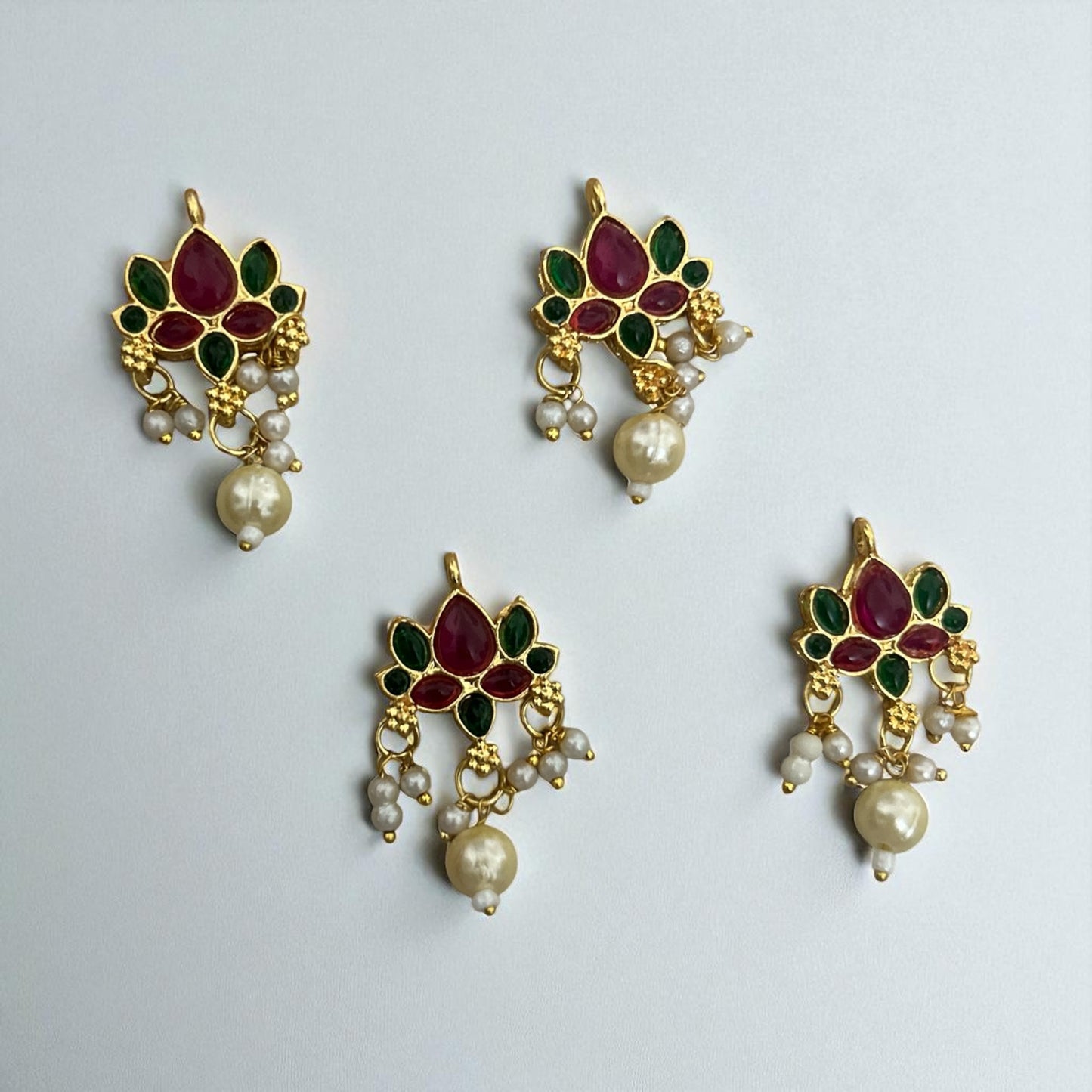 Trending Lotus Pendant with Stones & Pearls (1 PC)