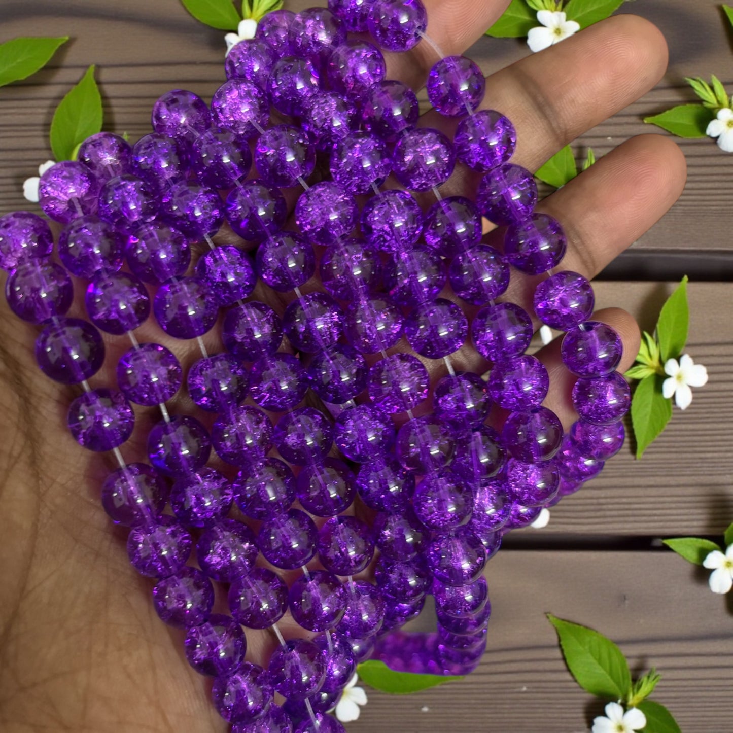 Crackle Beads 8mm - Violet