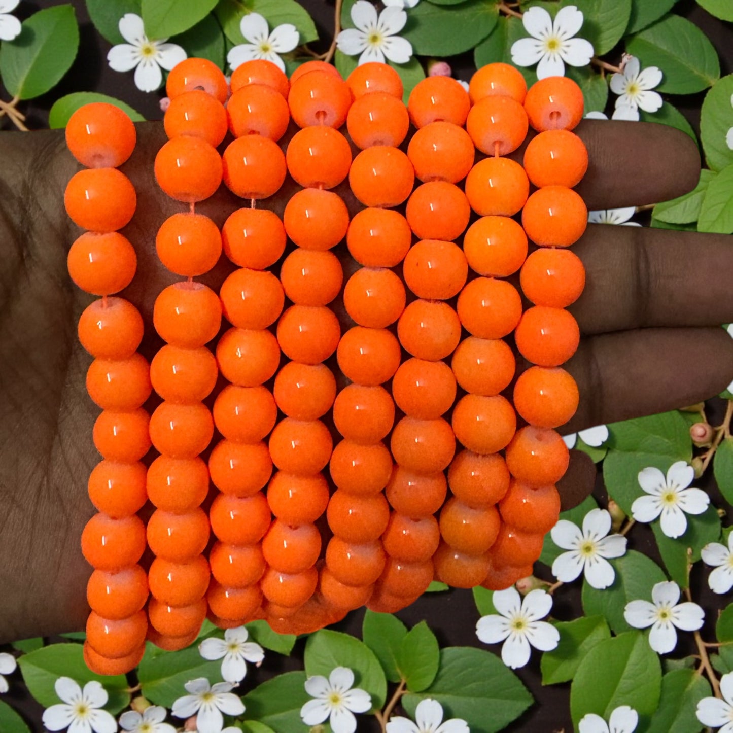 Jelly Beads 8mm - Neon Orange