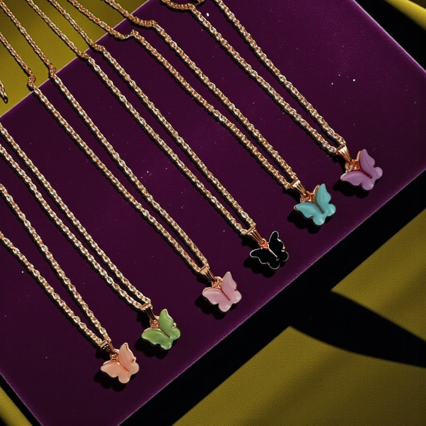 Luxury Gold Plated Jelly Butterfly Necklace