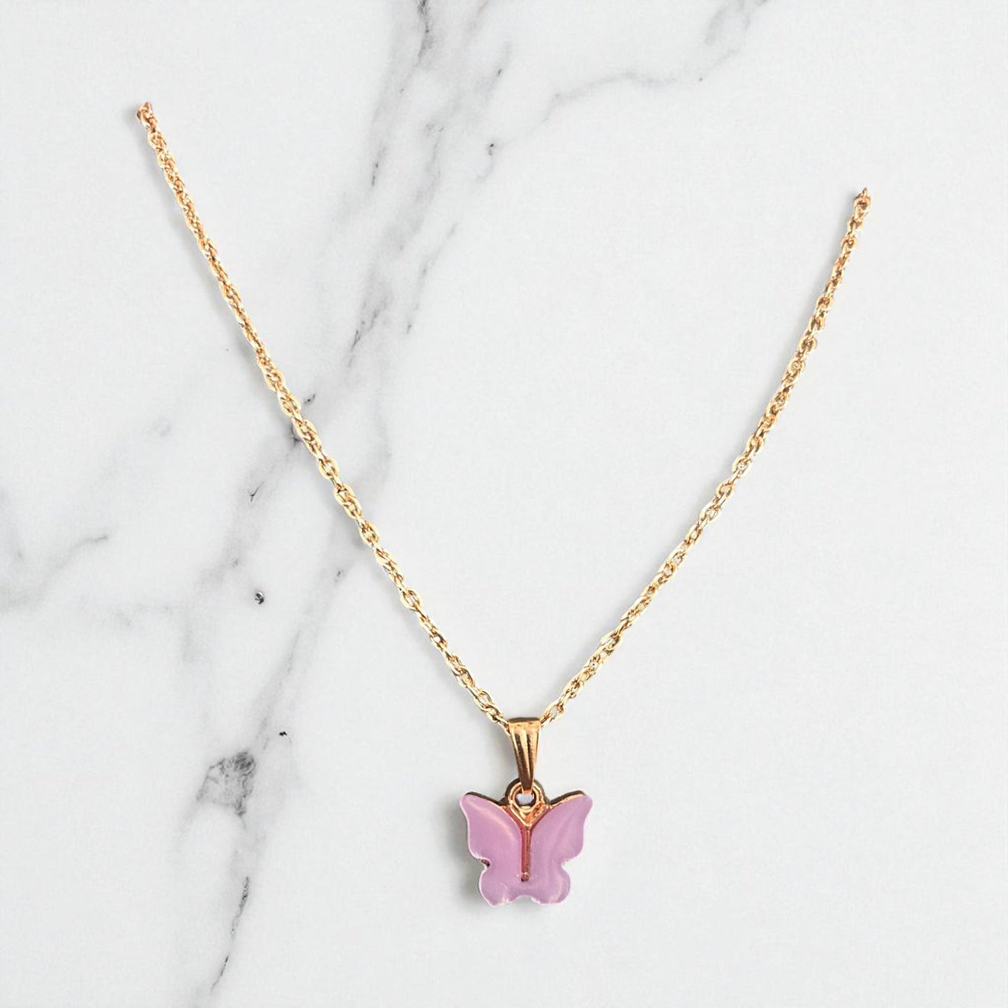 Luxury Gold Plated Jelly Butterfly Necklace