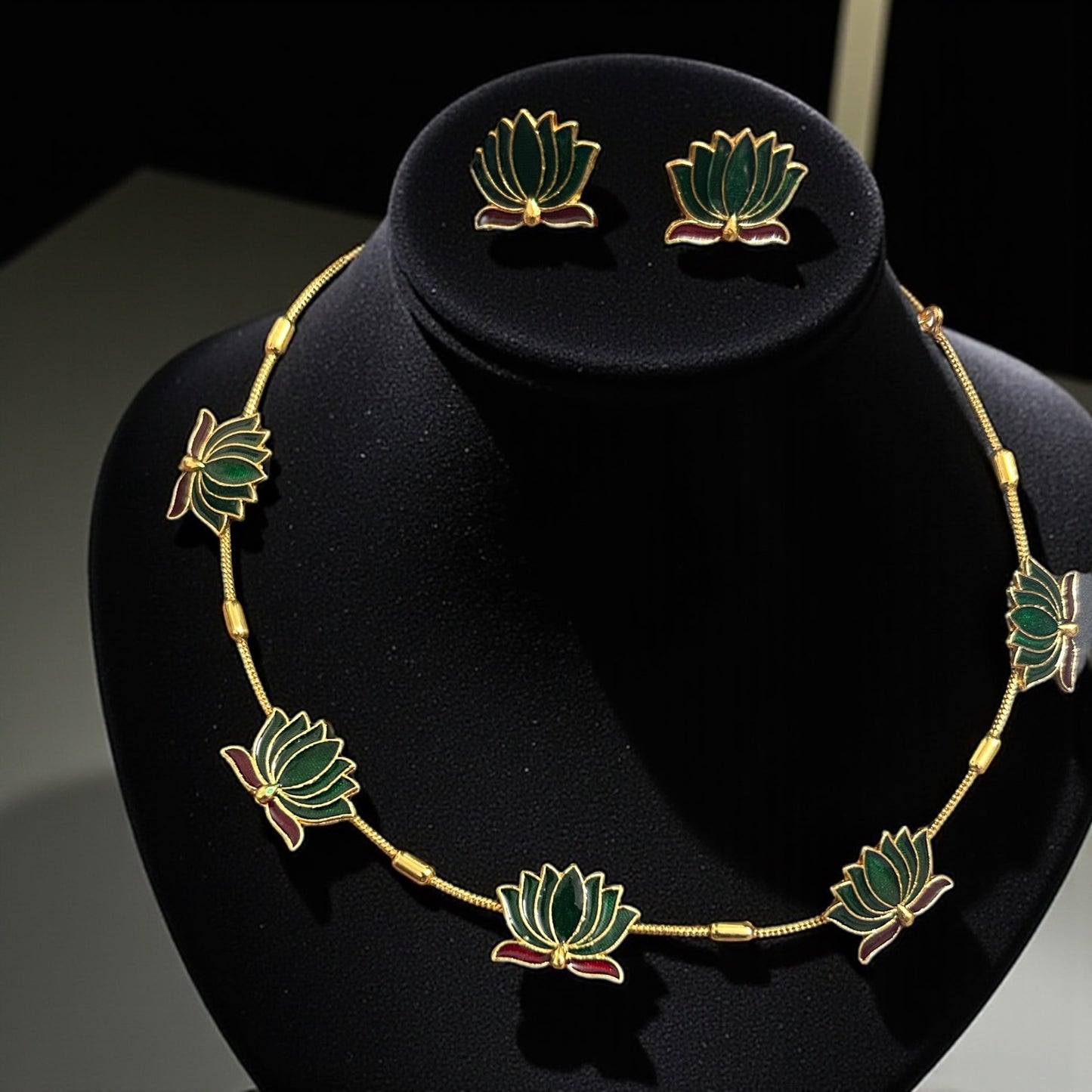 Lotus Necklace and Earring Set (Type 1)
