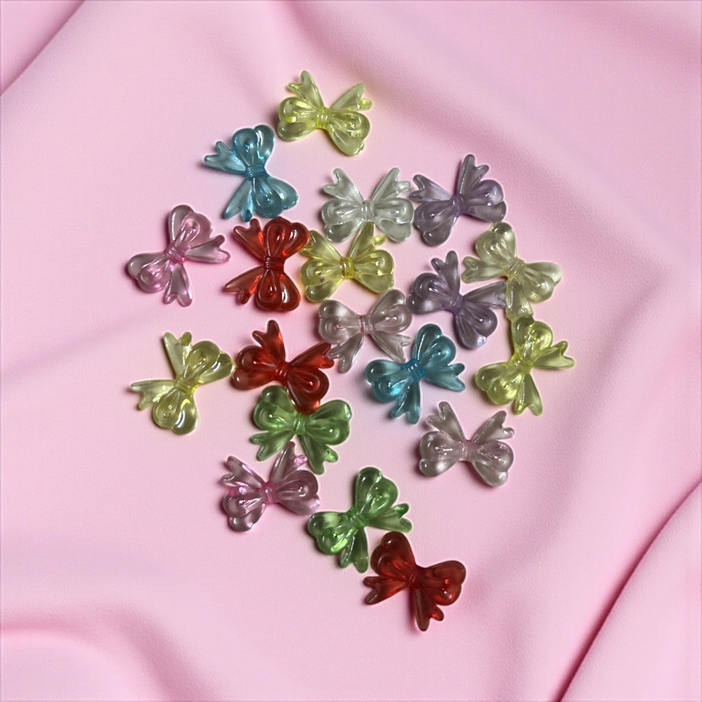 Acrylic Multicolor Bow Charms (10 gms)