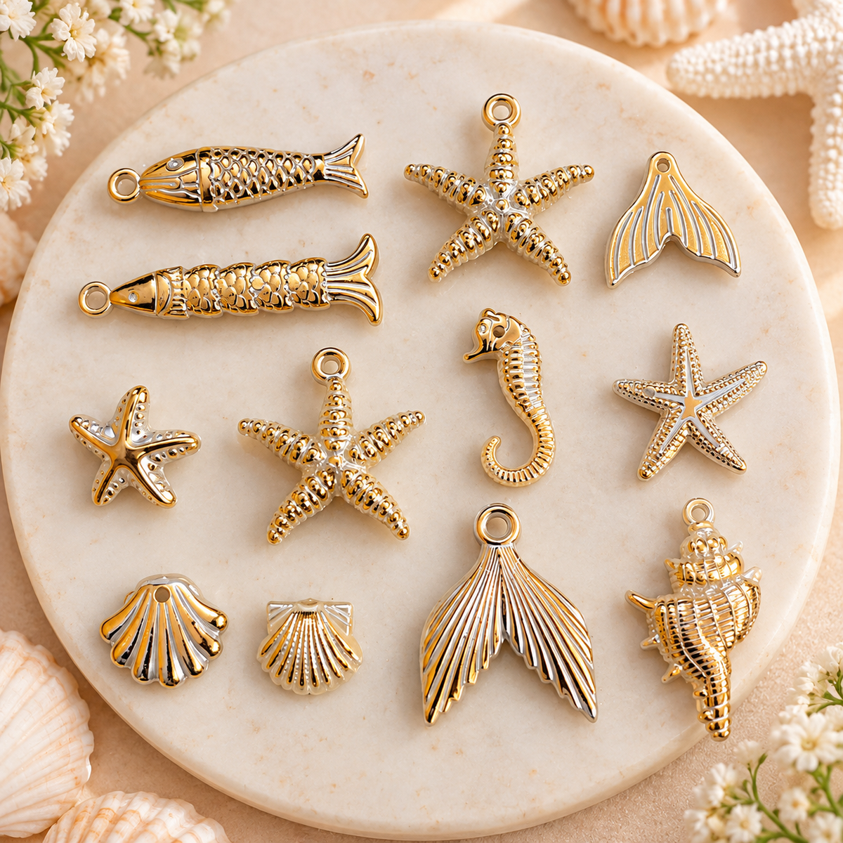Sea Theme Acrylic Beads – Assorted | Pack of 10g