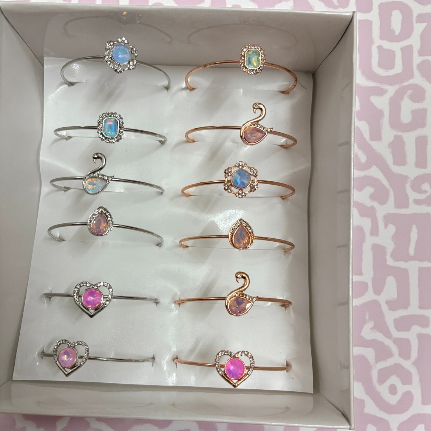 Korean Stone Fancy Bracelet Type 1 - (Pack of 12 Pcs)