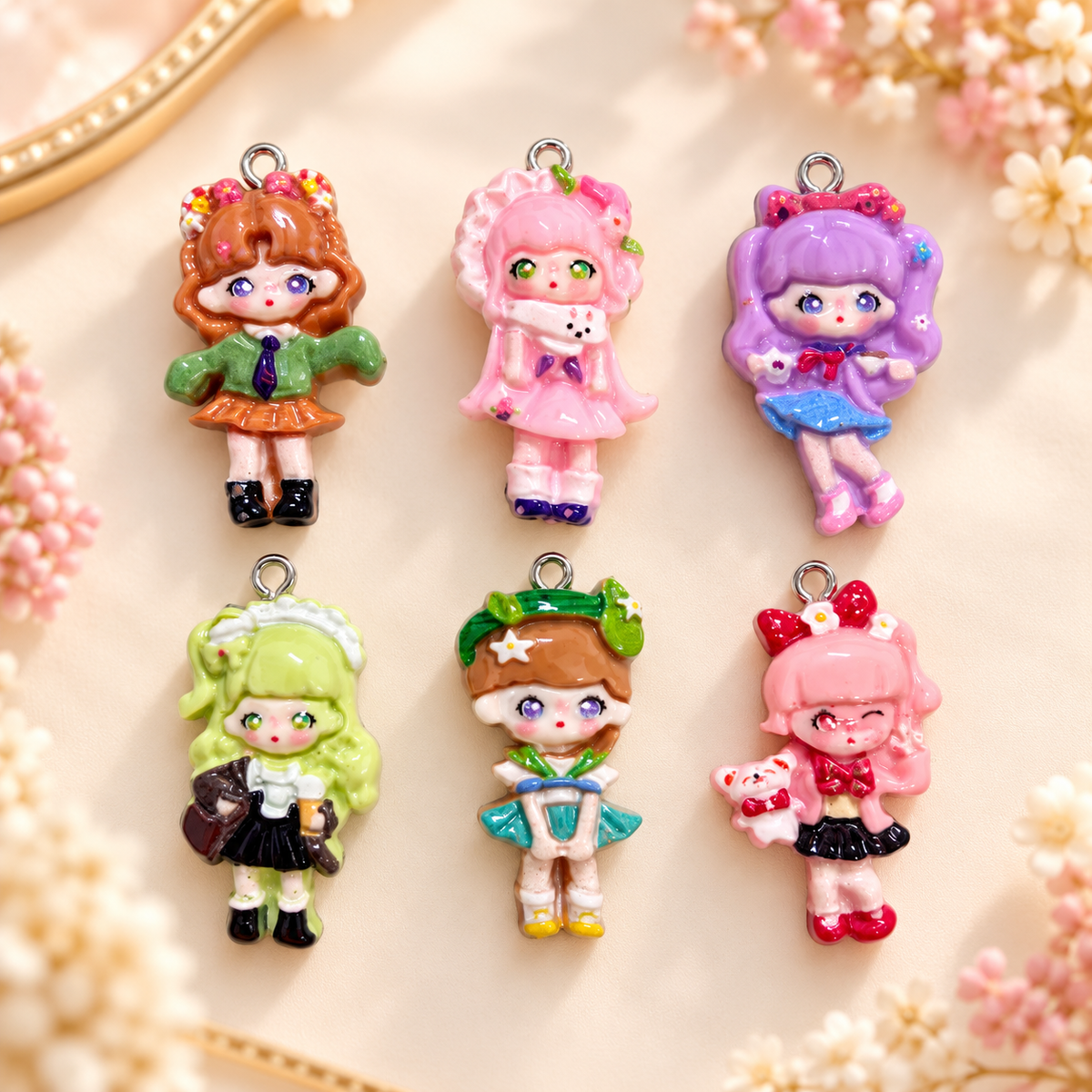 Acrylic Doll Charm (Mixed Pack of 3pcs)