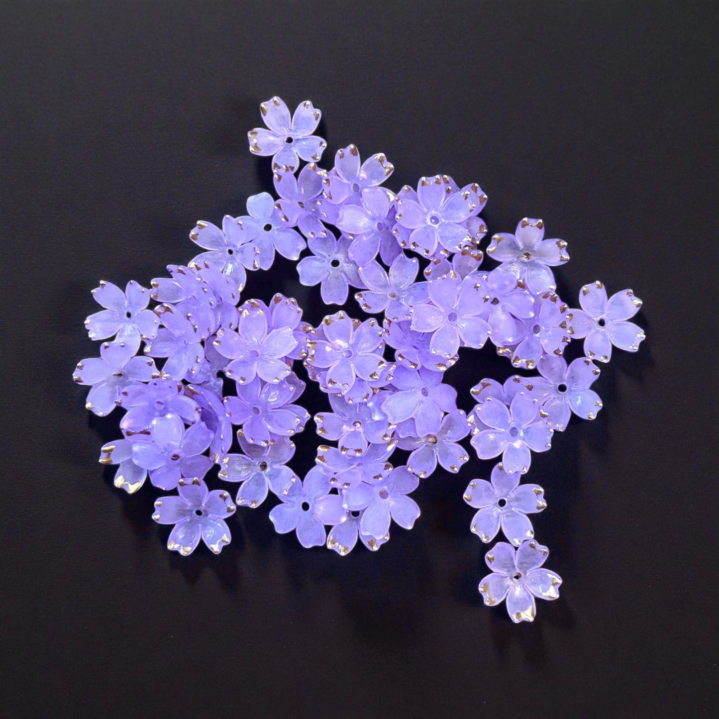 Matte Finish Acrylic Five Petals Sun Flower (10 gms) - Purple