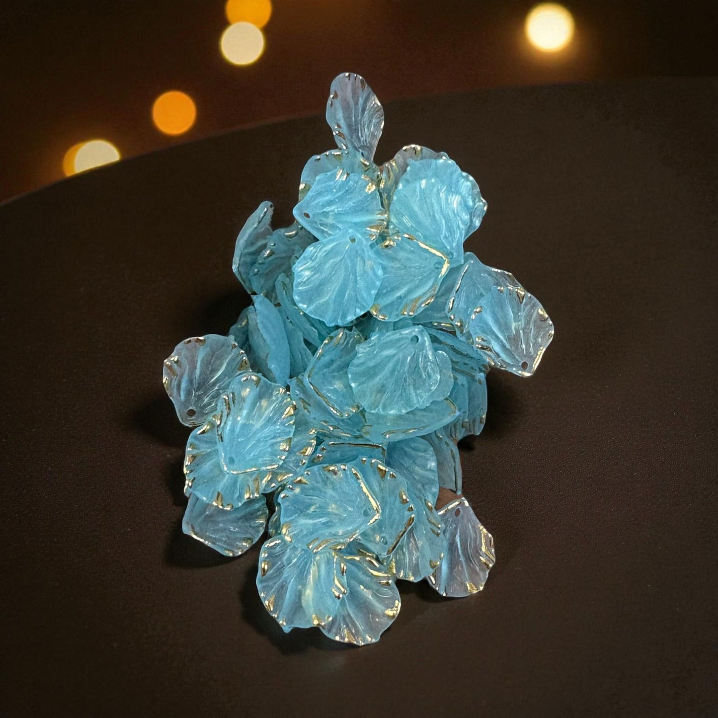 Matte Finish Multicolor Acrylic Leaf with Gold Line (10gms)