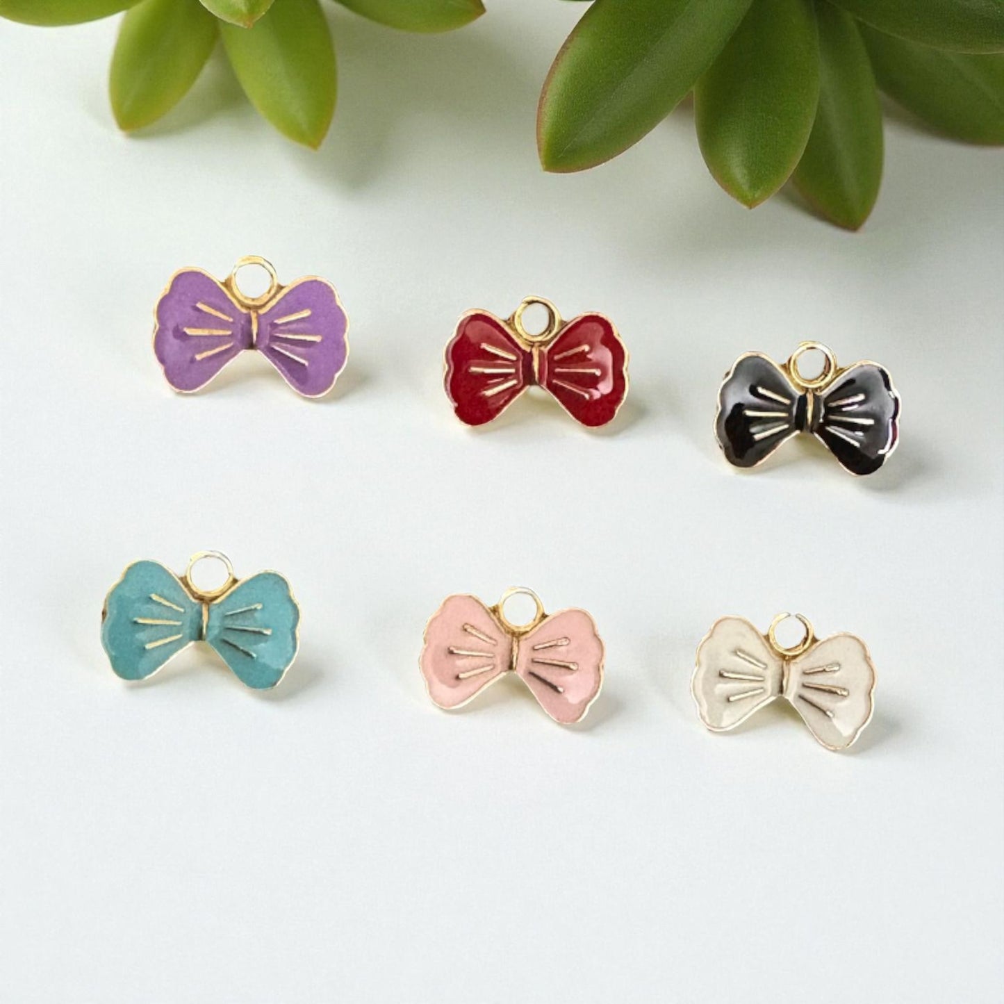 Cute Bow Enamel Charm 1Pc