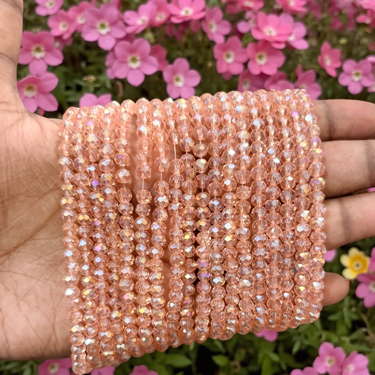 Crystal Beads 4mm - Light Peach