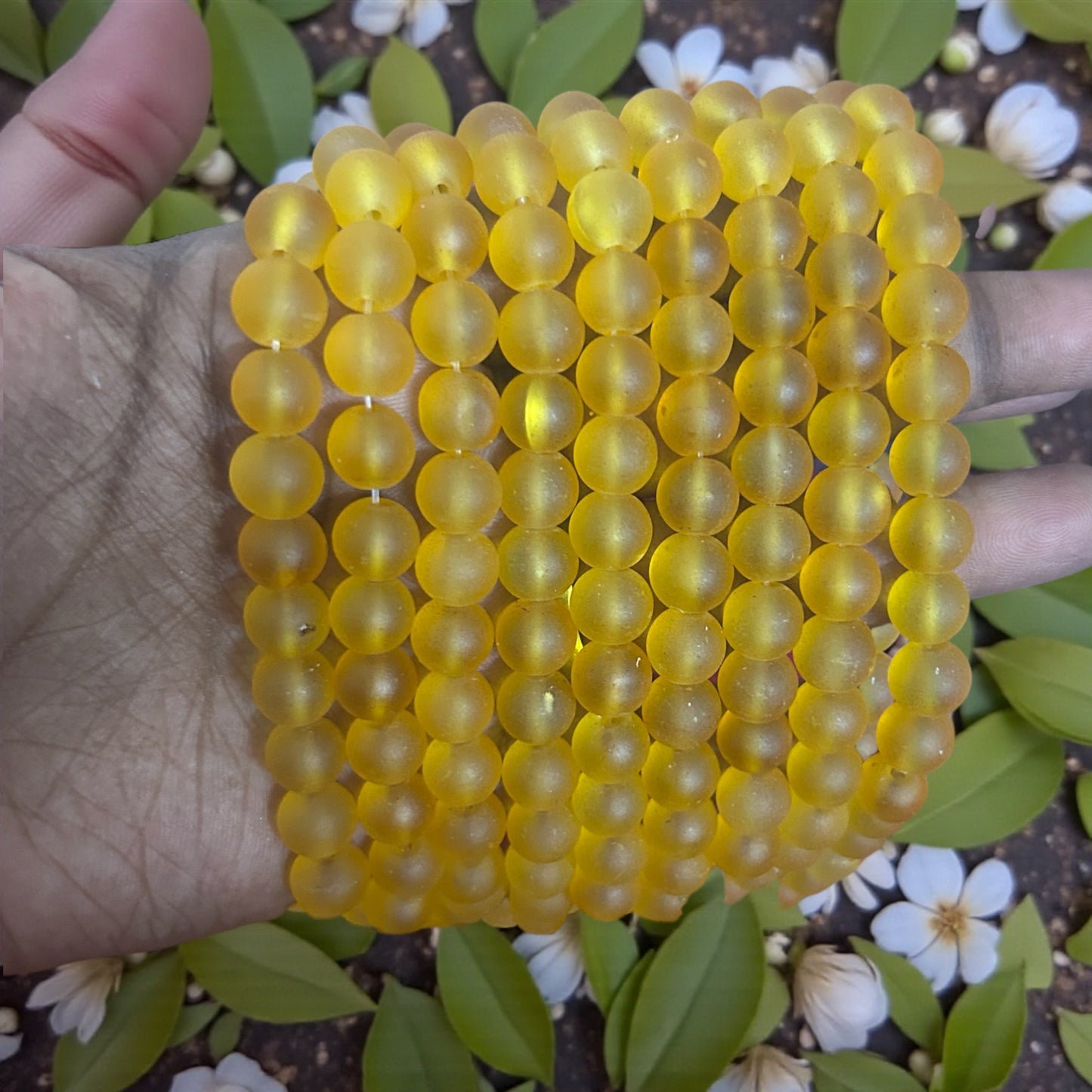 Ice Matte Beads 8mm - Yellow